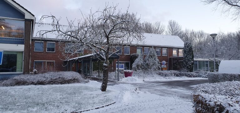 Zijlhuis in Tolbert in de sneeuw
